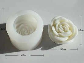 Molde silicona vela rosa abierta